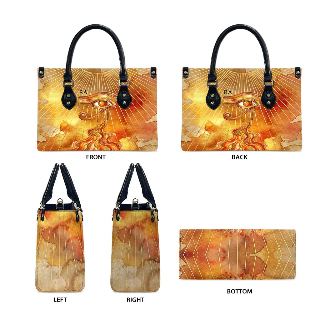 Ra Egyptian Leather Bag Sun God Eye of Ra Fiery Wings Eternal Source Golden Light