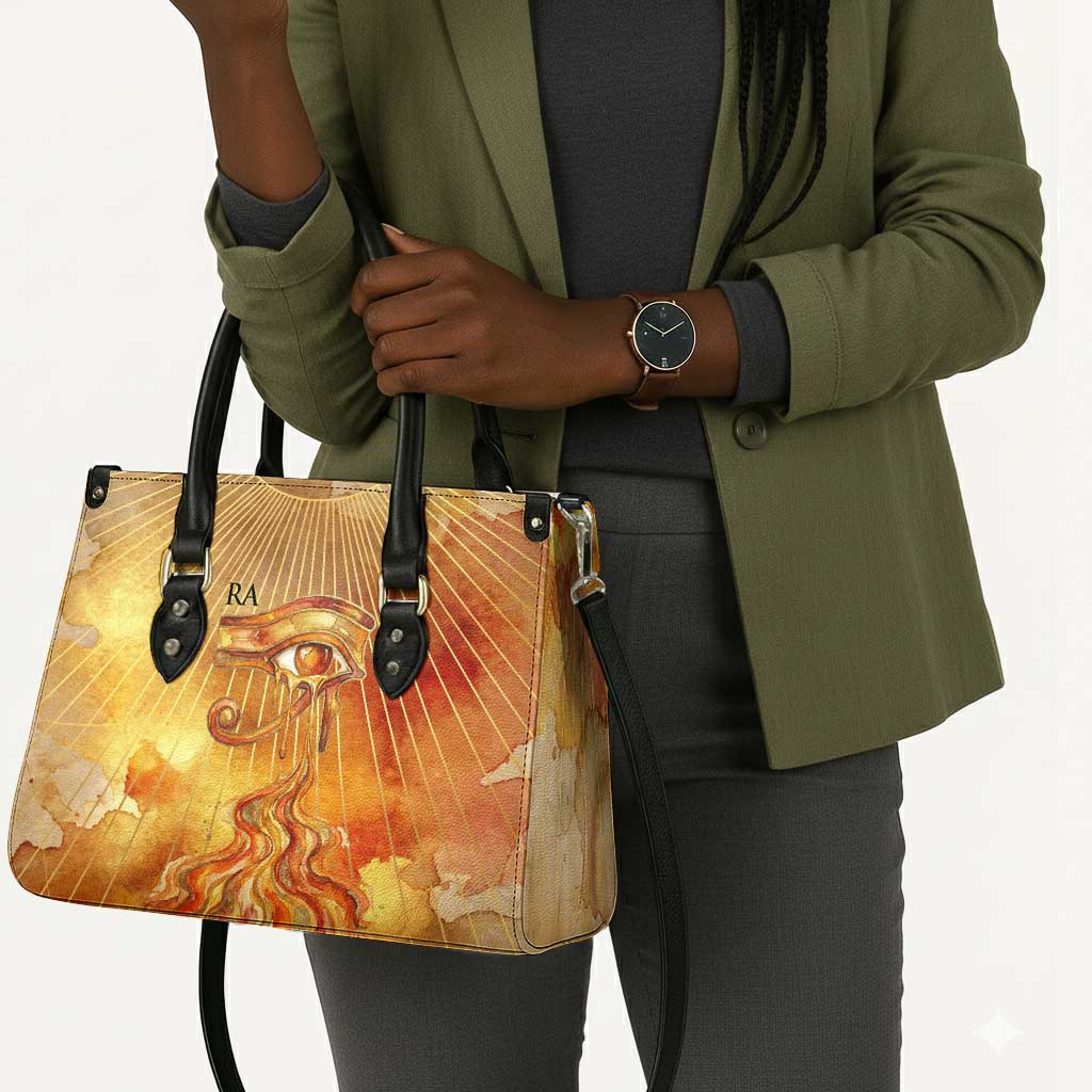 Ra Egyptian Leather Bag Sun God Eye of Ra Fiery Wings Eternal Source Golden Light