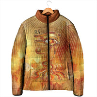 Ra Egyptian Padded Jacket Sun God Eye of Ra Fiery Wings Eternal Source Golden Light
