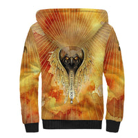 Ra Egyptian Sherpa Hoodie Sun God Eye of Ra Fiery Wings Eternal Source Golden Light