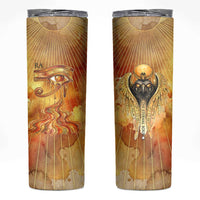 Ra Egyptian Skinny Tumbler Sun God Eye of Ra Fiery Wings Eternal Source Golden Light