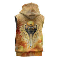 Ra Egyptian Sleeveless Hoodie Sun God Eye of Ra Fiery Wings Eternal Source Golden Light