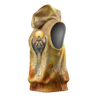 Ra Egyptian Sleeveless Hoodie Sun God Eye of Ra Fiery Wings Eternal Source Golden Light