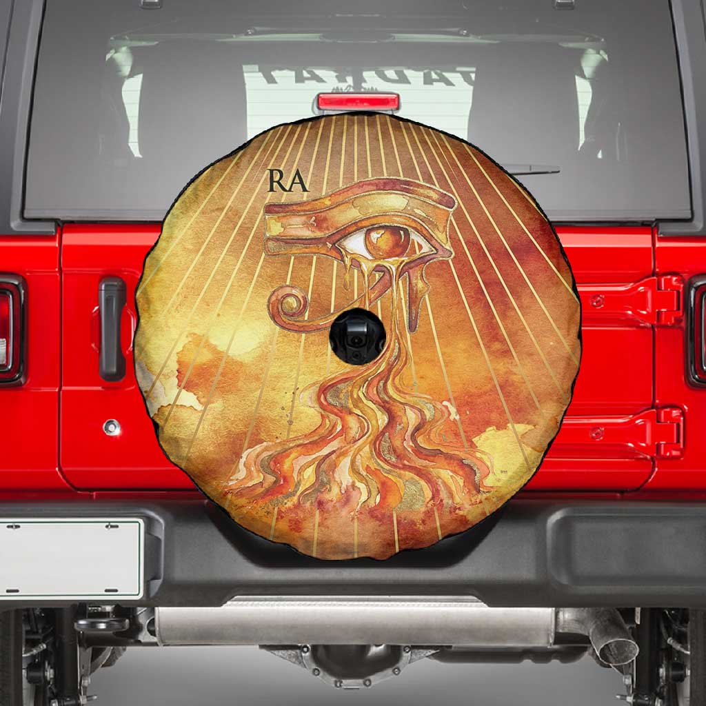 Ra Egyptian Spare Tire Cover Sun God Eye of Ra Fiery Wings Eternal Source Golden Light