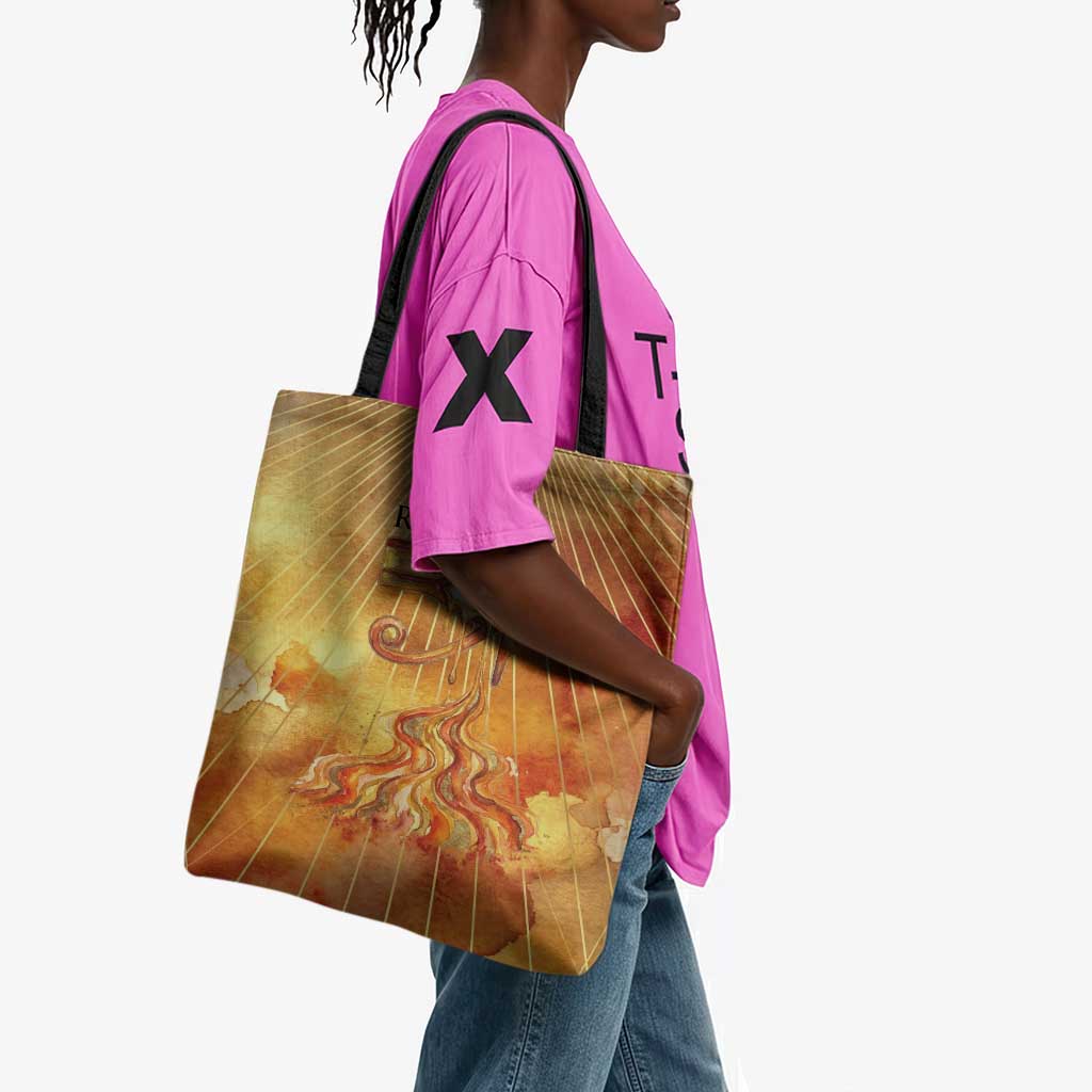 Ra Egyptian Tote Bag Sun God Eye of Ra Fiery Wings Eternal Source Golden Light