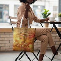 Ra Egyptian Tote Bag Sun God Eye of Ra Fiery Wings Eternal Source Golden Light