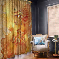 Ra Egyptian Window Curtain Sun God Eye of Ra Fiery Wings Eternal Source Golden Light