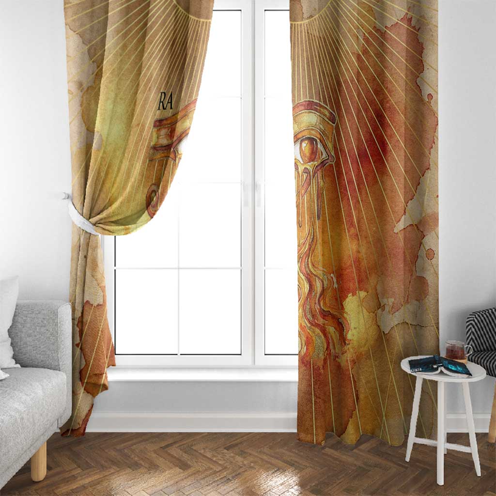 Ra Egyptian Window Curtain Sun God Eye of Ra Fiery Wings Eternal Source Golden Light