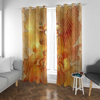 Ra Egyptian Window Curtain Sun God Eye of Ra Fiery Wings Eternal Source Golden Light