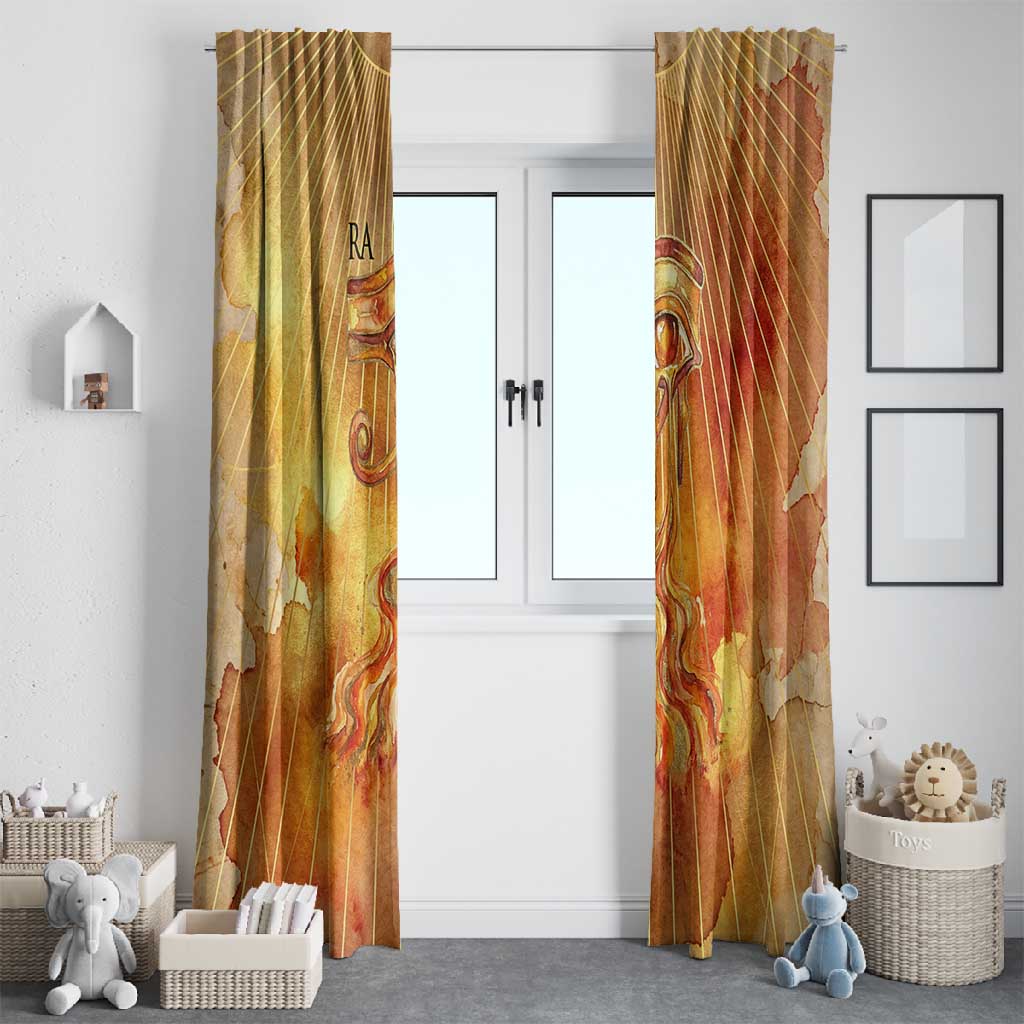 Ra Egyptian Window Curtain Sun God Eye of Ra Fiery Wings Eternal Source Golden Light