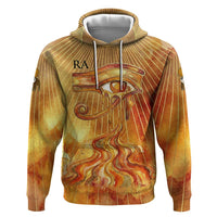 Ra Egyptian Zip Hoodie Sun God Eye of Ra Fiery Wings Eternal Source Golden Light