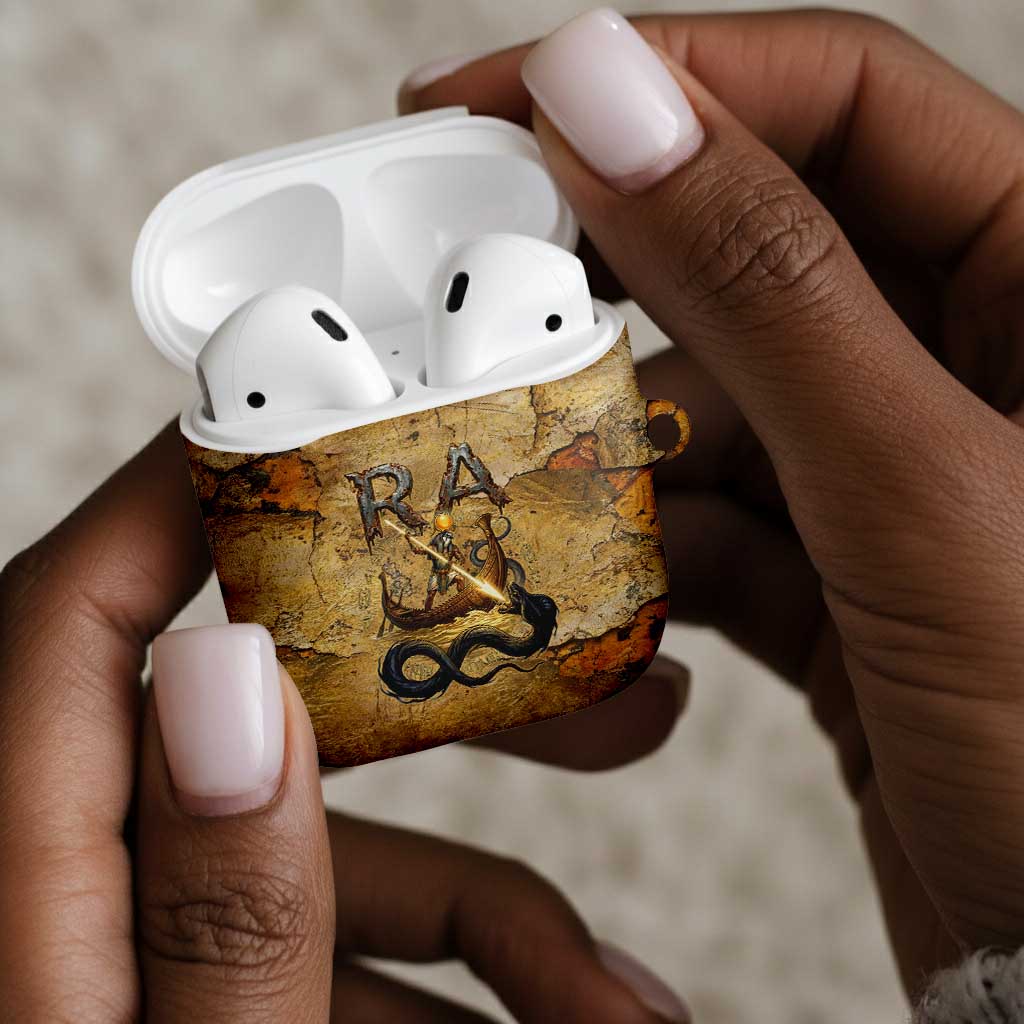 Ra Egyptian AirPods Case Sun God Solar Disk Serpent Slayer Ancient Egyptian Boat of the Underworld