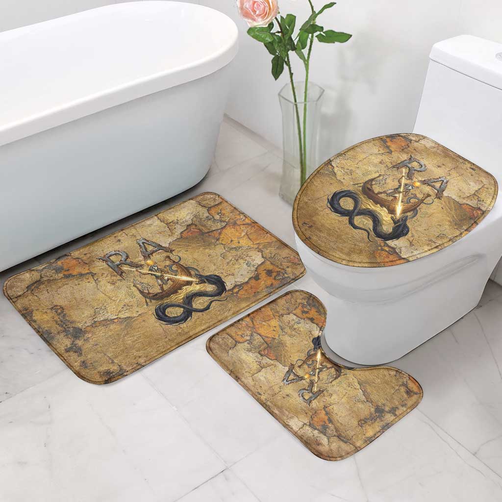Ra Egyptian Bathroom Set Sun God Solar Disk Serpent Slayer Ancient Egyptian Boat of the Underworld