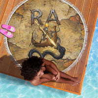 Ra Egyptian Beach Blanket Sun God Solar Disk Serpent Slayer Ancient Egyptian Boat of the Underworld