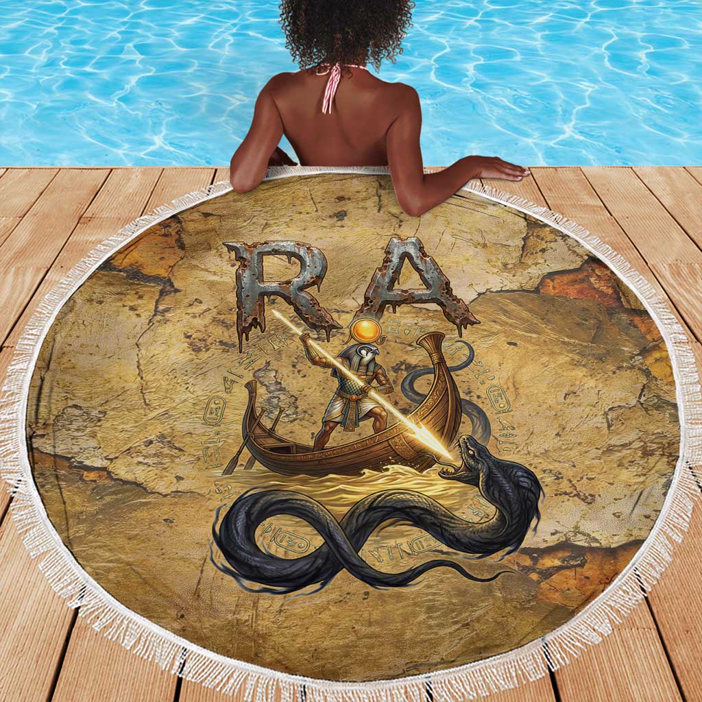 Ra Egyptian Beach Blanket Sun God Solar Disk Serpent Slayer Ancient Egyptian Boat of the Underworld
