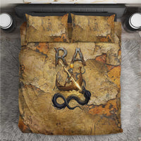 Ra Egyptian Bedding Set Sun God Solar Disk Serpent Slayer Ancient Egyptian Boat of the Underworld