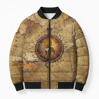 Ra Egyptian Bomber Puffer Jacket Sun God Solar Disk Serpent Slayer Ancient Egyptian Boat of the Underworld