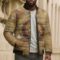Ra Egyptian Bomber Puffer Jacket Sun God Solar Disk Serpent Slayer Ancient Egyptian Boat of the Underworld