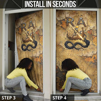 Ra Egyptian Door Cover Sun God Solar Disk Serpent Slayer Ancient Egyptian Boat of the Underworld