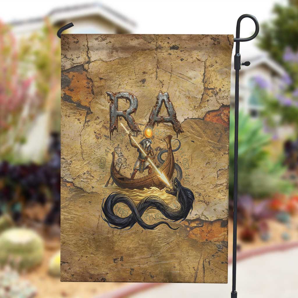 Ra Egyptian Garden Flag Sun God Solar Disk Serpent Slayer Ancient Egyptian Boat of the Underworld