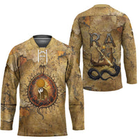 Ra Egyptian Hockey Jersey Sun God Solar Disk Serpent Slayer Ancient Egyptian Boat of the Underworld
