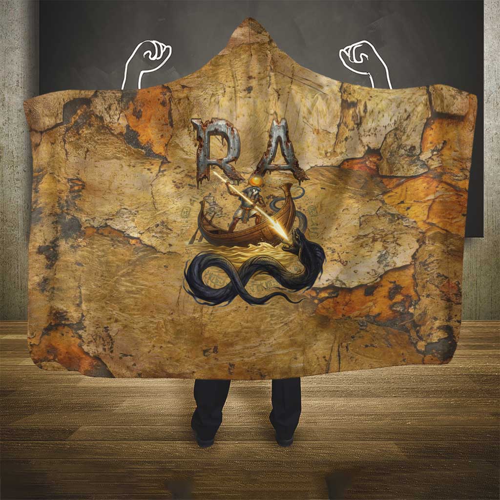 Ra Egyptian Hooded Blanket Sun God Solar Disk Serpent Slayer Ancient Egyptian Boat of the Underworld