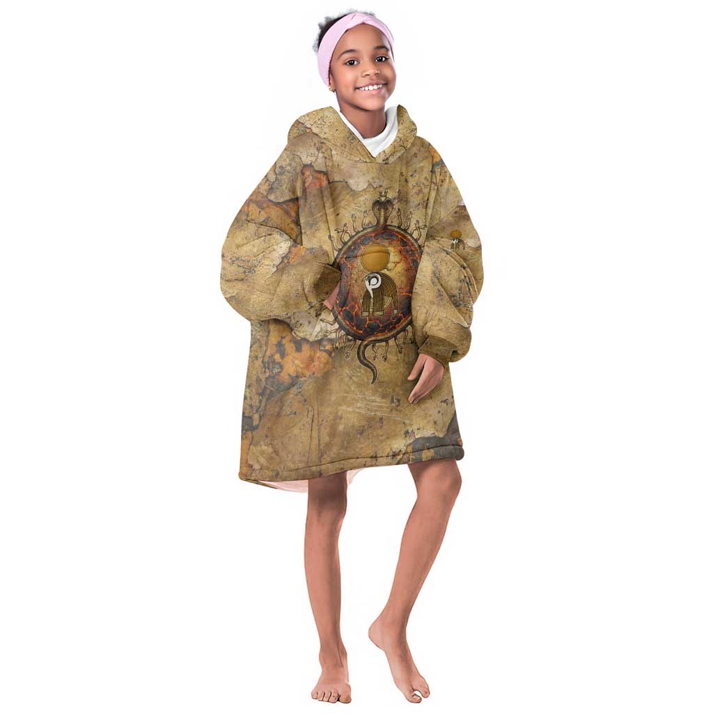 Ra Egyptian Kid Wearable Blanket Hoodie Sun God Solar Disk Serpent Slayer Ancient Egyptian Boat of the Underworld