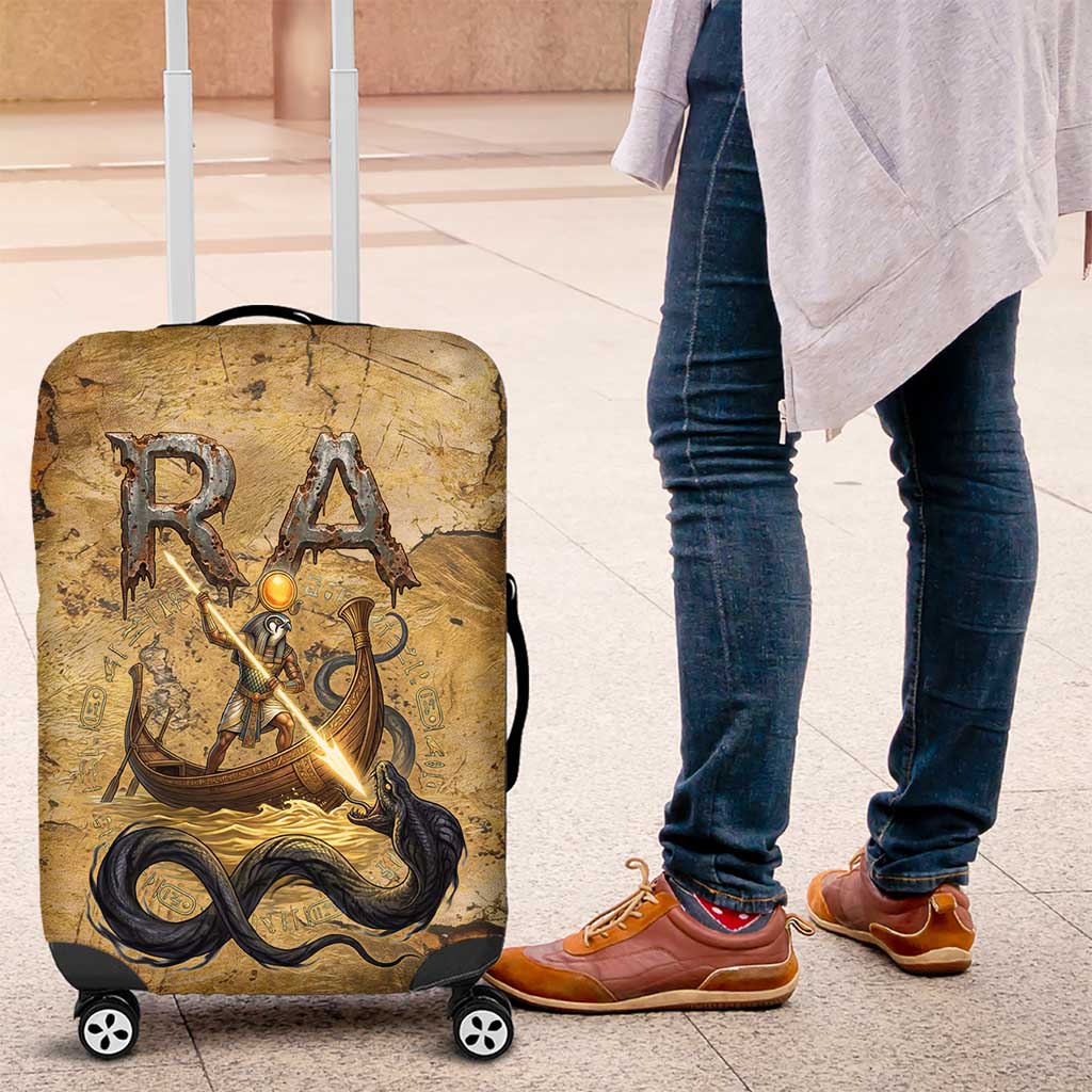 Ra Egyptian Luggage Cover Sun God Solar Disk Serpent Slayer Ancient Egyptian Boat of the Underworld