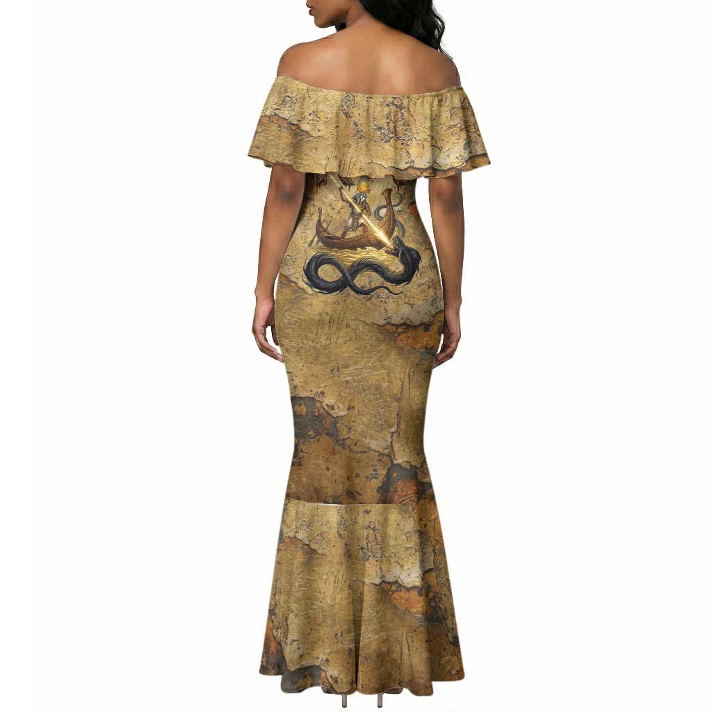 Ra Egyptian Mermaid Dress Sun God Solar Disk Serpent Slayer Ancient Egyptian Boat of the Underworld
