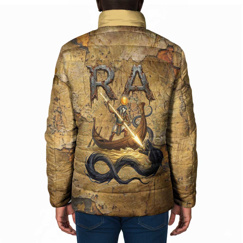 Ra Egyptian Padded Jacket Sun God Solar Disk Serpent Slayer Ancient Egyptian Boat of the Underworld