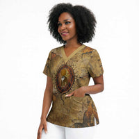 Ra Egyptian Scrub Top Sun God Solar Disk Serpent Slayer Ancient Egyptian Boat of the Underworld