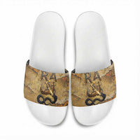 Ra Egyptian Slide Sandals Sun God Solar Disk Serpent Slayer Ancient Egyptian Boat of the Underworld