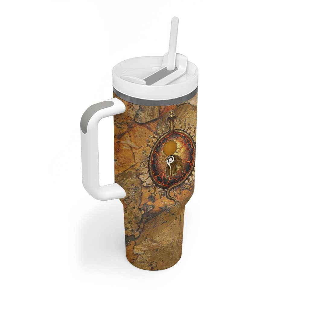 Ra Egyptian Tumbler With Handle Sun God Solar Disk Serpent Slayer Ancient Egyptian Boat of the Underworld