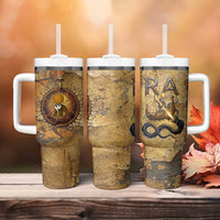 Ra Egyptian Tumbler With Handle Sun God Solar Disk Serpent Slayer Ancient Egyptian Boat of the Underworld