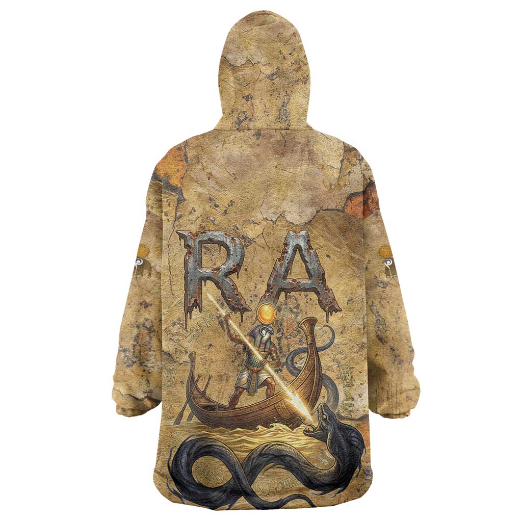 Ra Egyptian Wearable Blanket Hoodie Sun God Solar Disk Serpent Slayer Ancient Egyptian Boat of the Underworld
