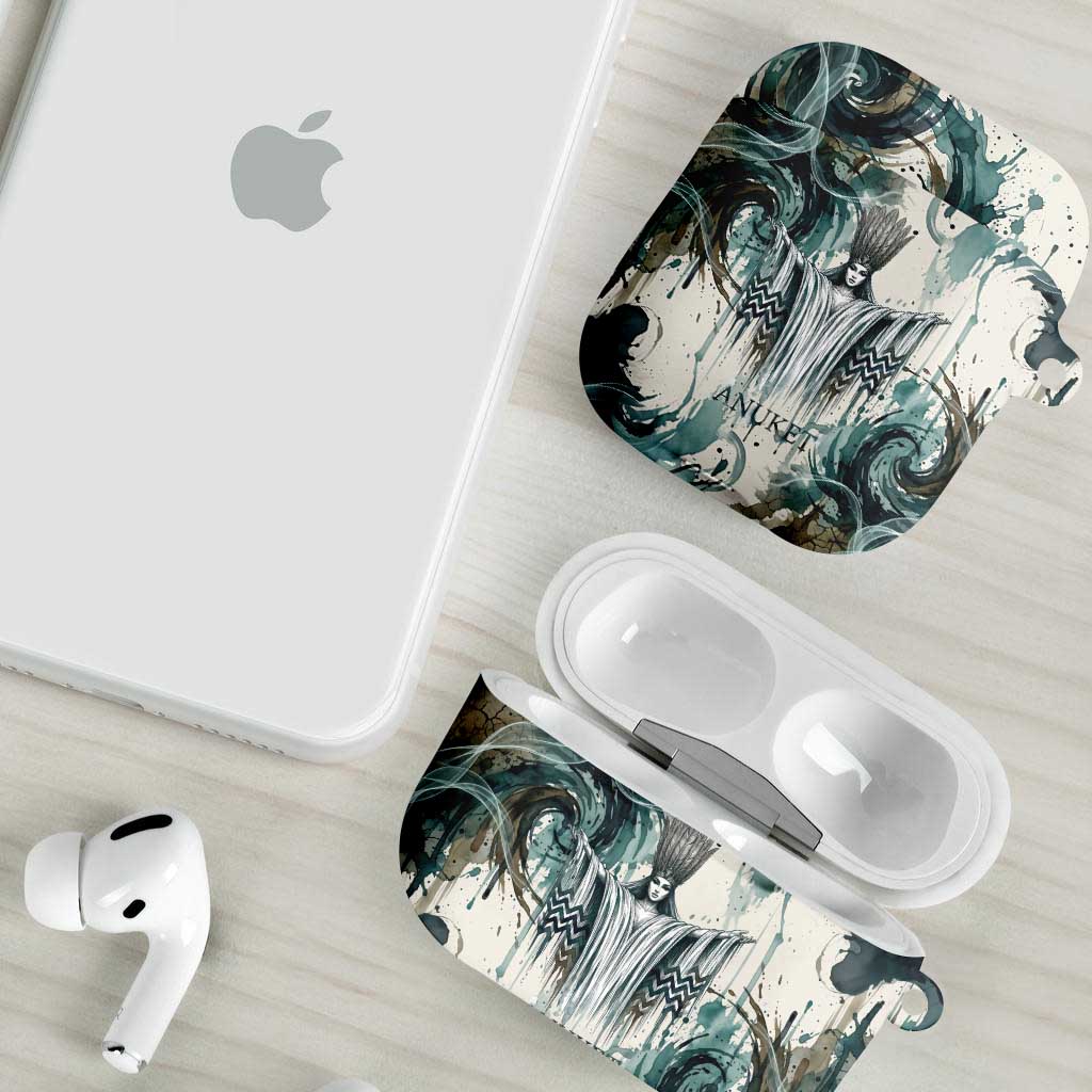 Anuket Egyptian AirPods Case Goddess of the Nile Flowing Water Gazelle Spirit The Embracer