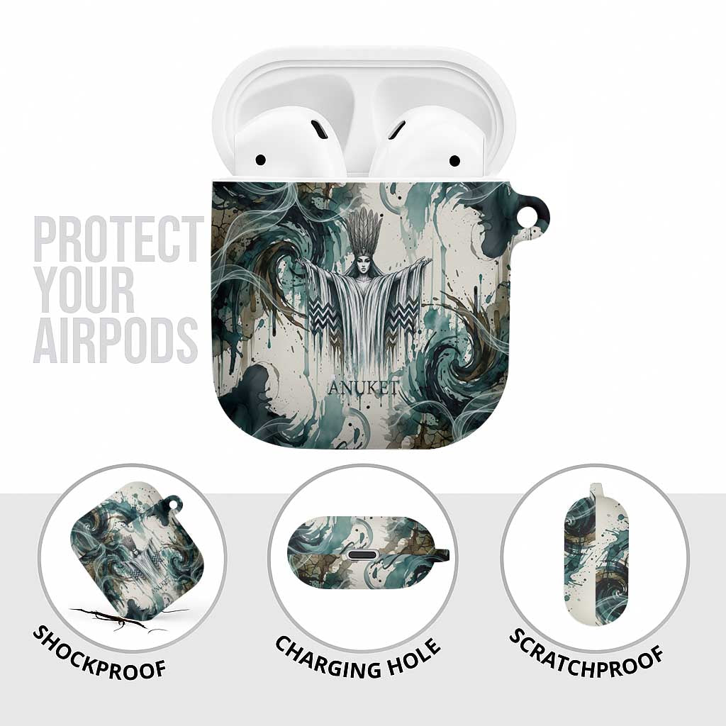 Anuket Egyptian AirPods Case Goddess of the Nile Flowing Water Gazelle Spirit The Embracer