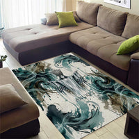 Anuket Egyptian Area Rug Goddess of the Nile Flowing Water Gazelle Spirit The Embracer