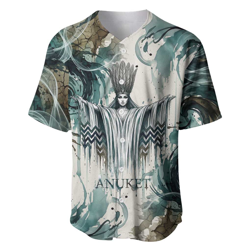 Anuket Egyptian Baseball Jersey Goddess of the Nile Flowing Water Gazelle Spirit The Embracer