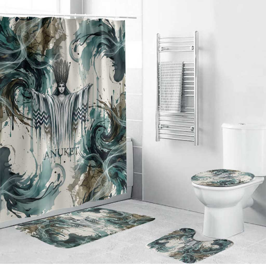 Anuket Egyptian Bathroom Set Goddess of the Nile Flowing Water Gazelle Spirit The Embracer