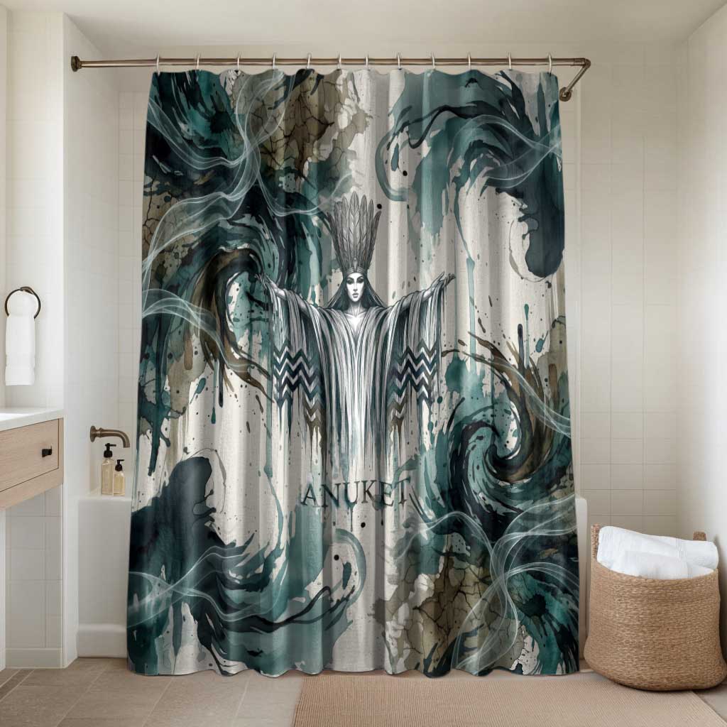 Anuket Egyptian Bathroom Set Goddess of the Nile Flowing Water Gazelle Spirit The Embracer