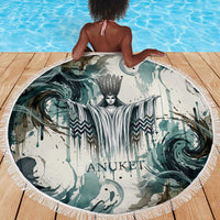 Anuket Egyptian Beach Blanket Goddess of the Nile Flowing Water Gazelle Spirit The Embracer