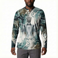 Anuket Egyptian Button Sweatshirt Goddess of the Nile Flowing Water Gazelle Spirit The Embracer