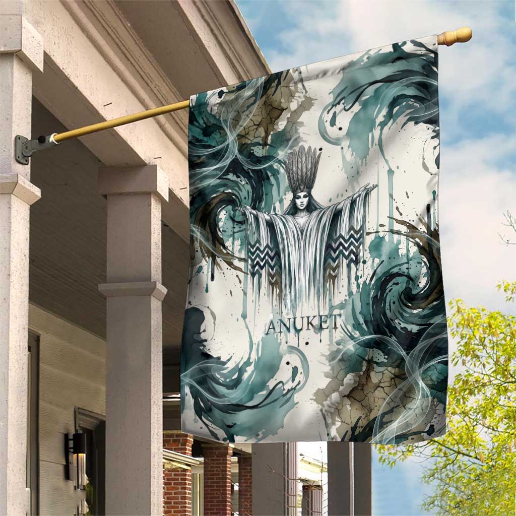 Anuket Egyptian Garden Flag Goddess of the Nile Flowing Water Gazelle Spirit The Embracer