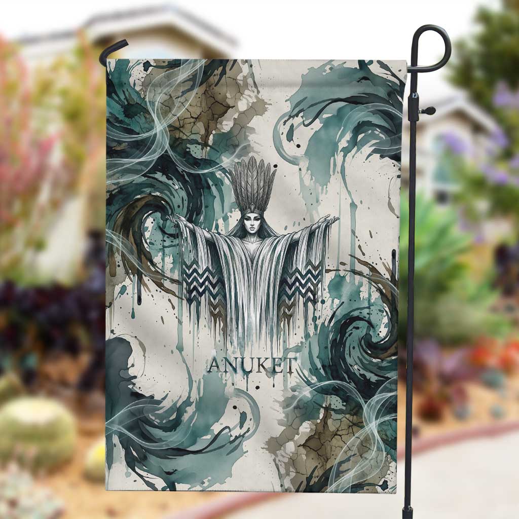 Anuket Egyptian Garden Flag Goddess of the Nile Flowing Water Gazelle Spirit The Embracer