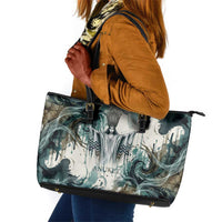 Anuket Egyptian Leather Tote Bag Goddess of the Nile Flowing Water Gazelle Spirit The Embracer