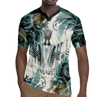 Anuket Egyptian Rugby Jersey Goddess of the Nile Flowing Water Gazelle Spirit The Embracer