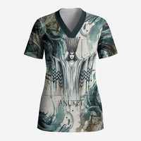 Anuket Egyptian Scrub Top Goddess of the Nile Flowing Water Gazelle Spirit The Embracer