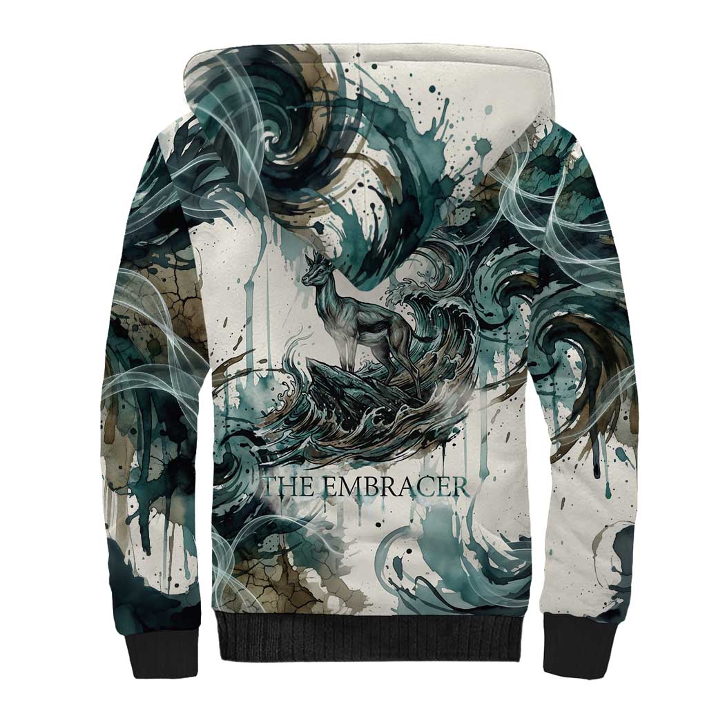 Anuket Egyptian Sherpa Hoodie Goddess of the Nile Flowing Water Gazelle Spirit The Embracer