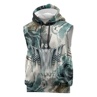 Anuket Egyptian Sleeveless Hoodie Goddess of the Nile Flowing Water Gazelle Spirit The Embracer